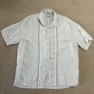 Cubavera Men's Mint Green Linen‎ Shirt Sleeve Button Down Shirt Size Large Beach